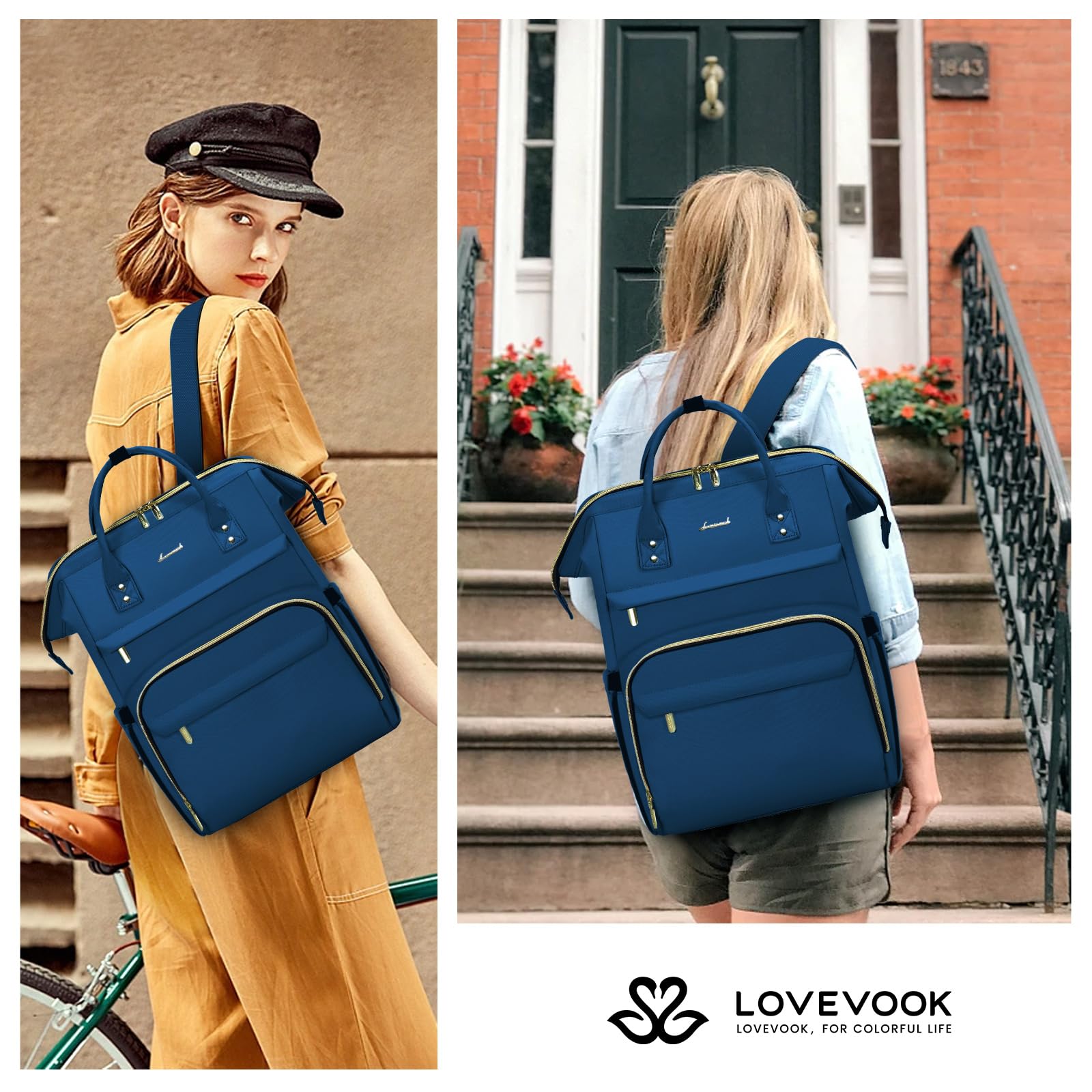 Foto 7 pulgar | Mochila Para Portátil Lovevook Para Mujer 15.6'' Impermeable Azul - Venta Internacional.