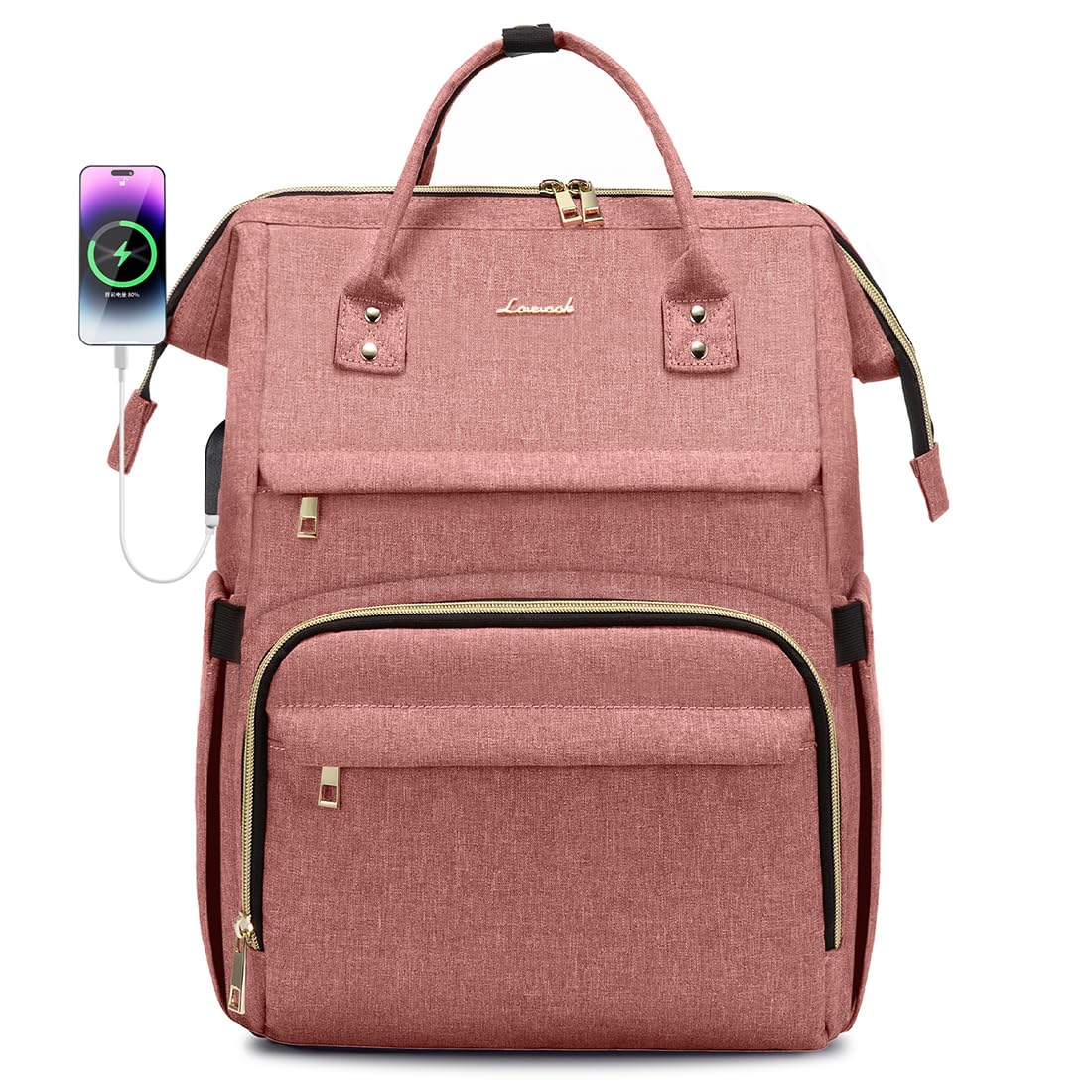 Mochila Para Portátil Lovevook Para Mujer, 15.6 Pulgadas, Impermeable, Rosa Claro - Venta Internacional.