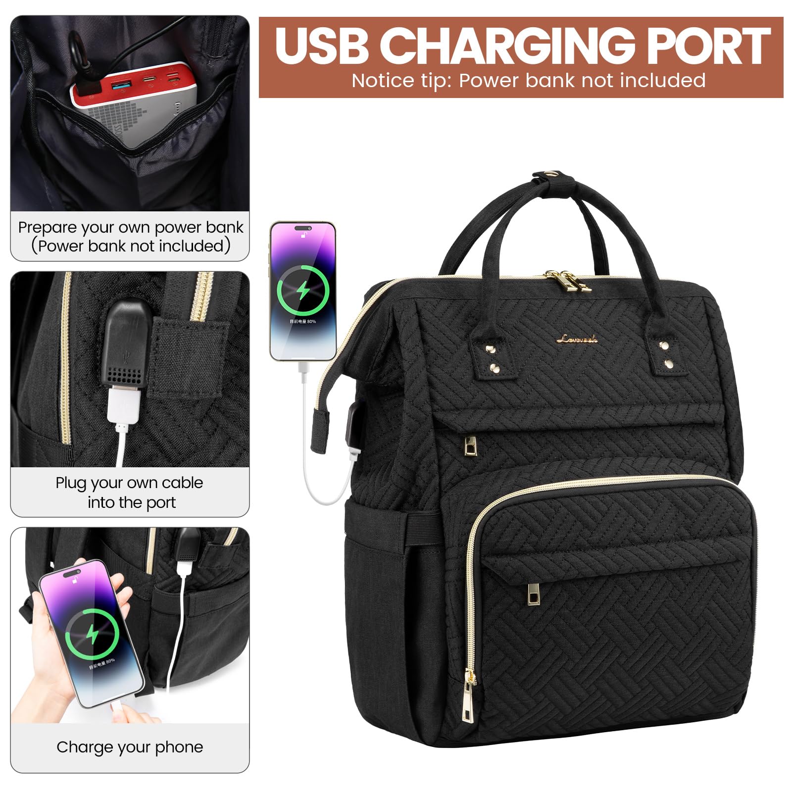 Foto 4 pulgar | Mochila Lovevook Negra para Laptop de 15.6"-Venta Internacional