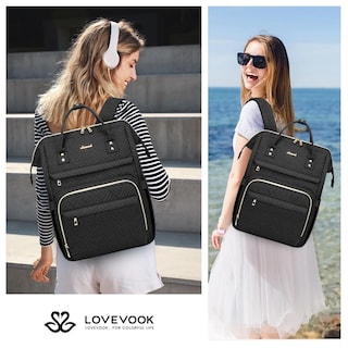 Foto 6 | Mochila Lovevook Negra para Laptop de 15.6"-Venta Internacional