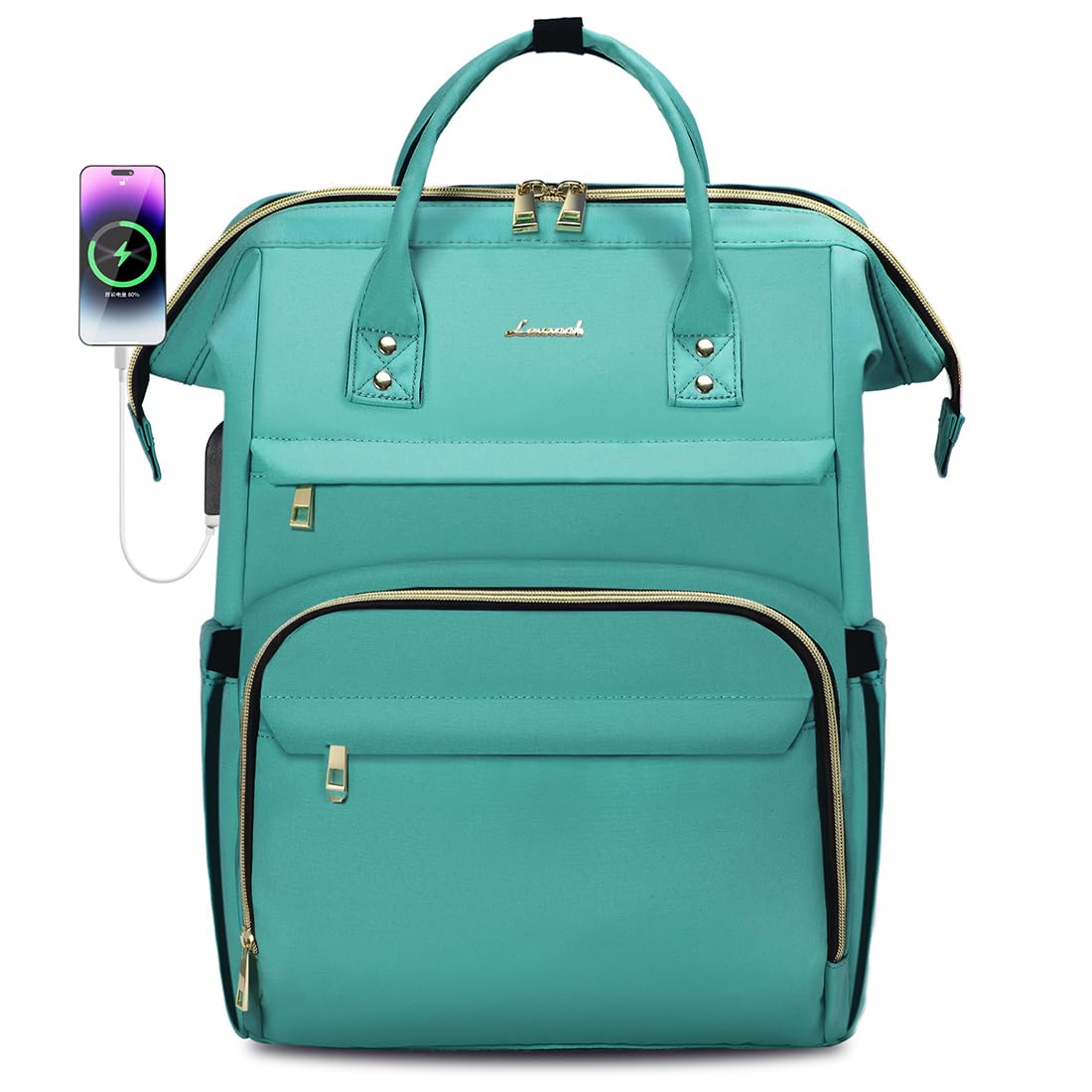 Mochila Para Portátil Lovevook Para Mujer, 15.6 Pulgadas, Impermeable, Verde Menta - Venta Internacional.