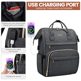 Foto 4 | Mochila Lovevook Gris para Laptop de 15.6"-Venta Internacional