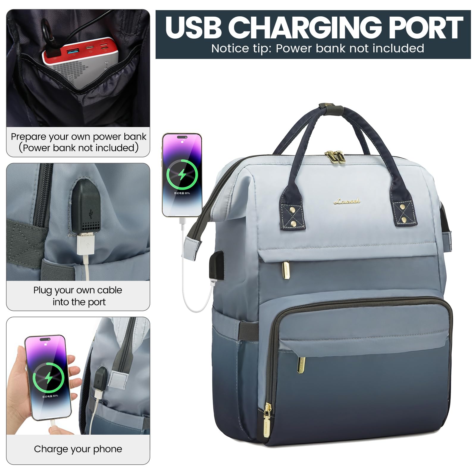 Foto 3 | Mochila Lovevook  para Laptop de 15.6"-Venta Internacional