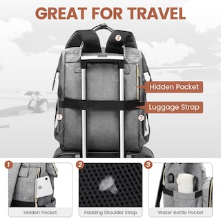 Foto 5 | Mochila Para Portátil Lovevook Para Mujer, 15.6 Pulgadas, Impermeable, Gris - Venta Internacional.