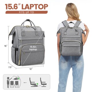 Foto 6 | Mochila Para Portátil Lovevook Para Mujer, 15.6 Pulgadas, Impermeable, Gris - Venta Internacional.