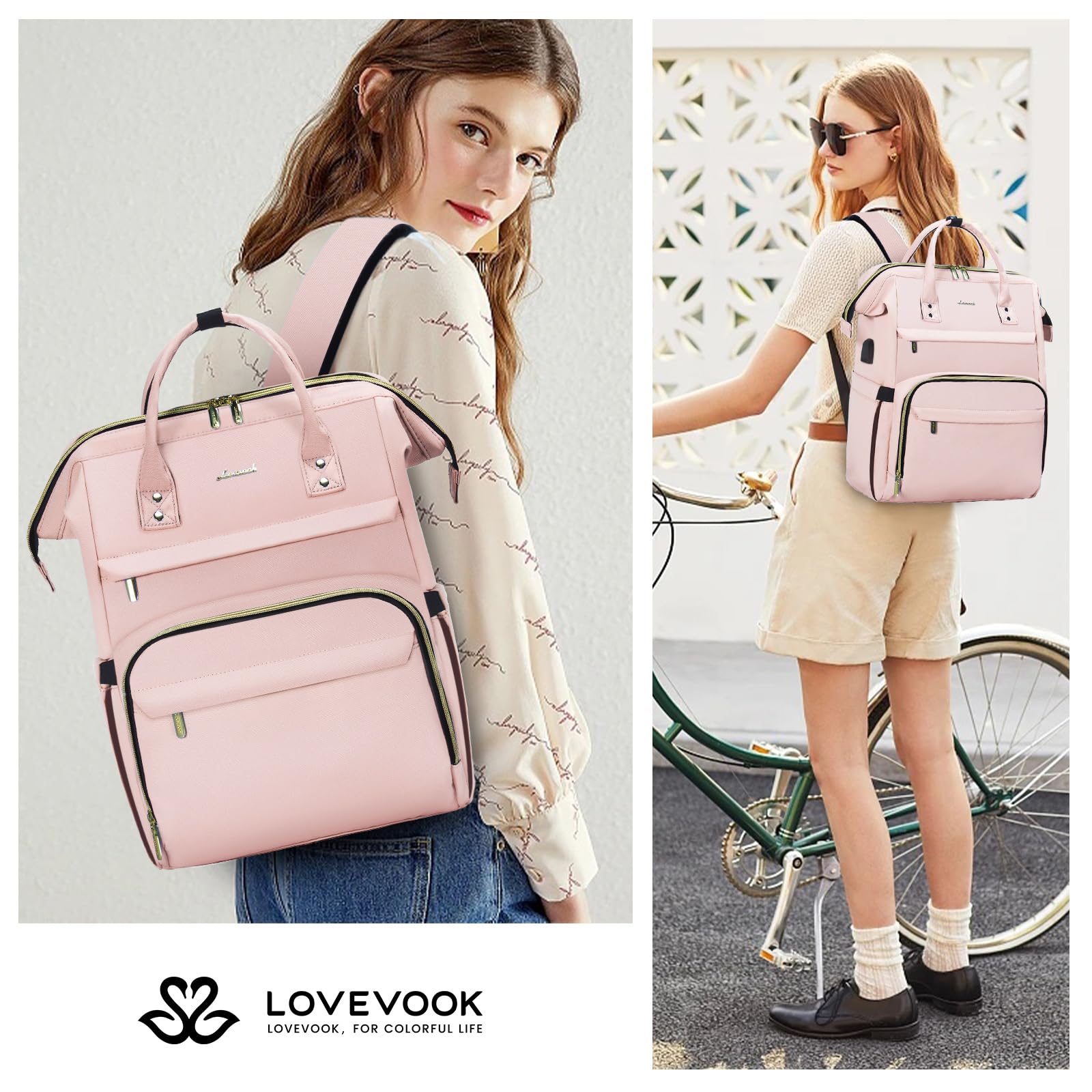 Foto 8 pulgar | Mochila Lovekook Rosa para Laptop de 15.6"-Venta Internacional