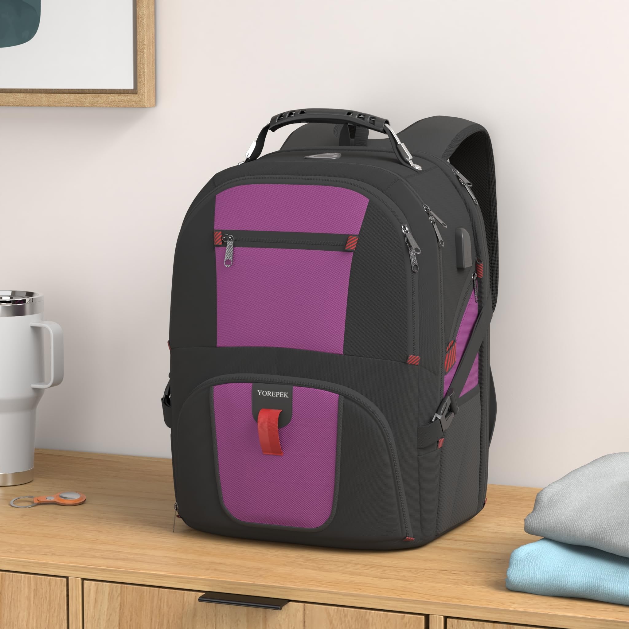 Foto 3 pulgar | Mochila de Viaje Yorepek Rosa - Venta Internacional