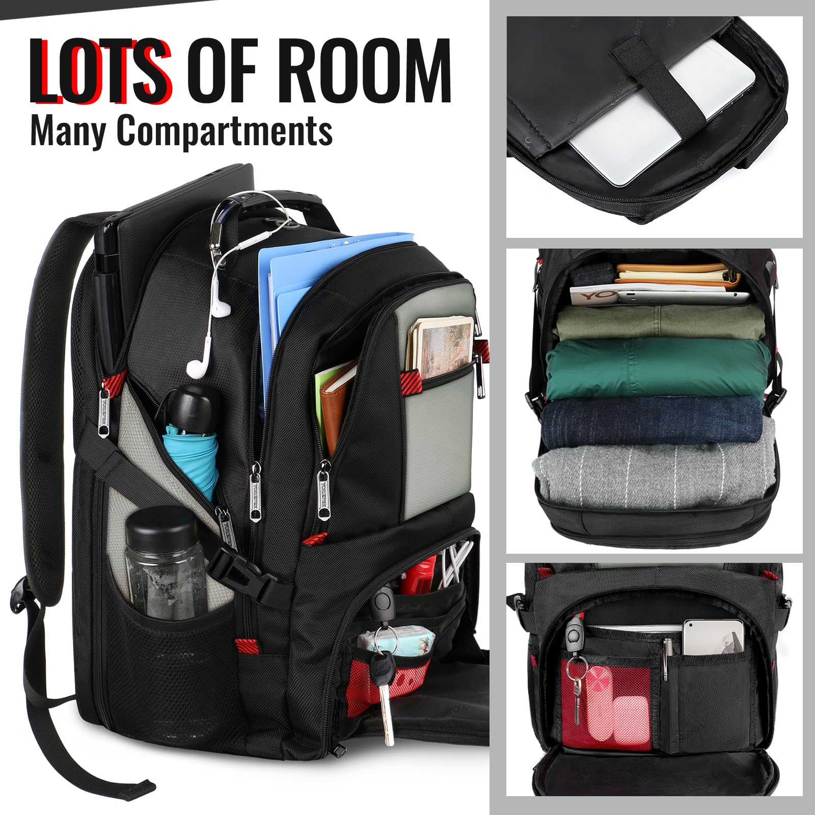 Foto 2 | Mochila de Viaje Yorepek Gris - Venta Internacional