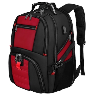 Foto 1 | Mochila para Portátil Yorepek 18.4 con Puerto de Carga Usb Rojo - Venta Internacional