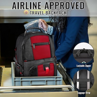 Foto 5 | Mochila para Portátil Yorepek 18.4 con Puerto de Carga Usb Rojo - Venta Internacional