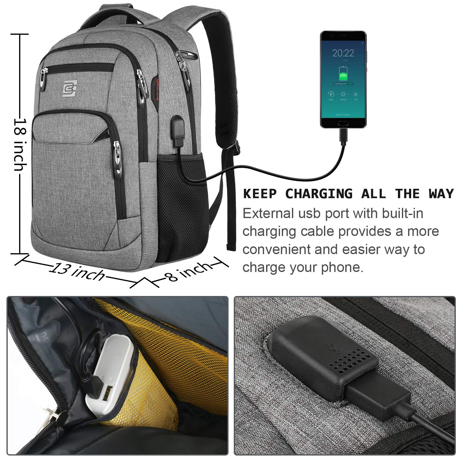 Foto 4 pulgar | Mochila para Portátil Volher Business Travel Antirrobo - Venta Internacional