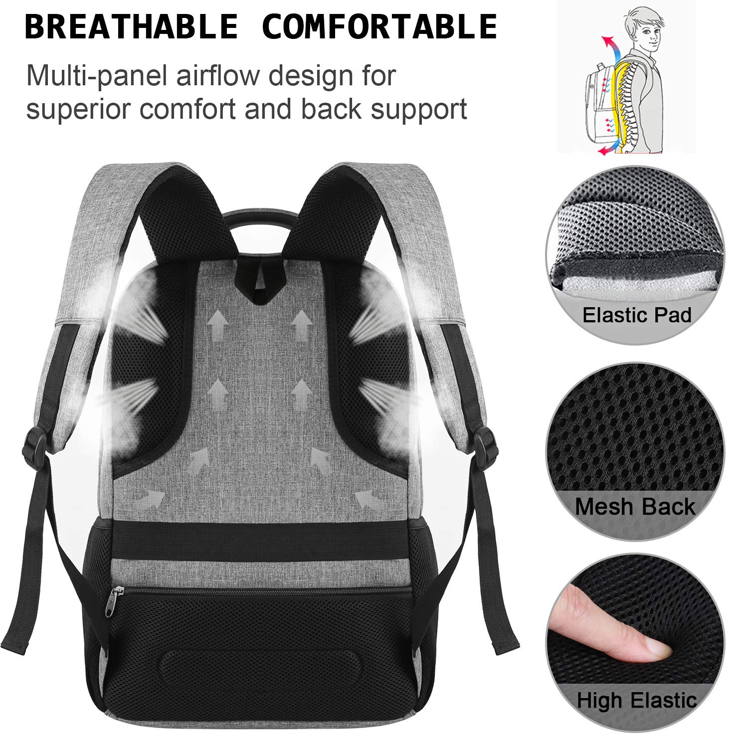 Foto 6 pulgar | Mochila para Portátil Volher Business Travel Antirrobo - Venta Internacional