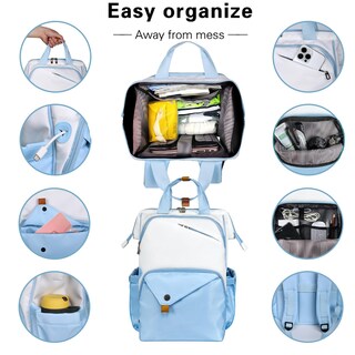 Foto 3 | Mochila de Viaje Hap Tim Carry On Flight Approved Blanco Y Azul - Venta Internacional
