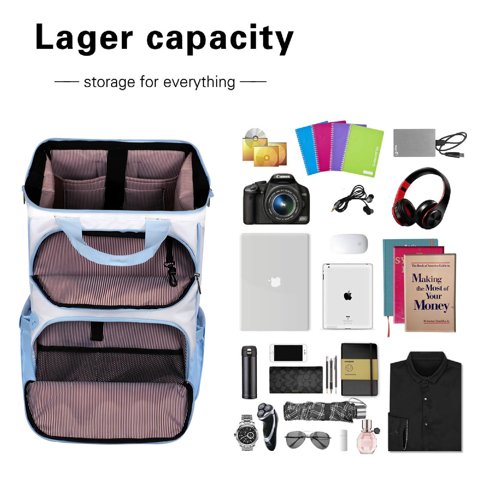 Foto 5 pulgar | Mochila de Viaje Hap Tim Carry On Flight Approved Blanco Y Azul - Venta Internacional
