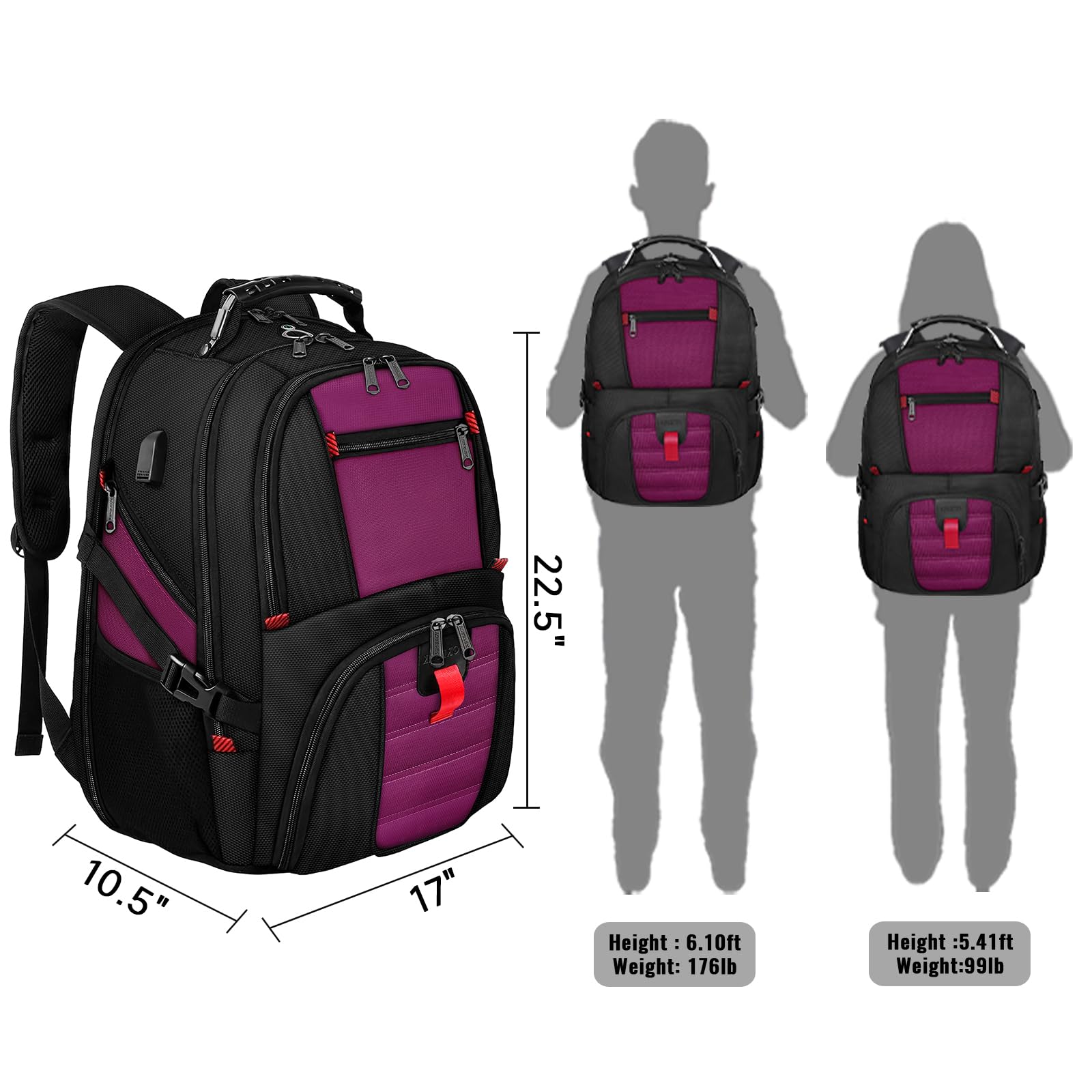 Foto 8 pulgar | Mochila Yorepek para Laptop de 18.4"-Venta Internacional
