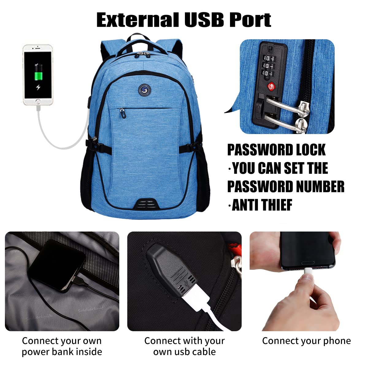 Foto 3 pulgar | Mochila Shrradoo para Portátil  - Venta Internacional