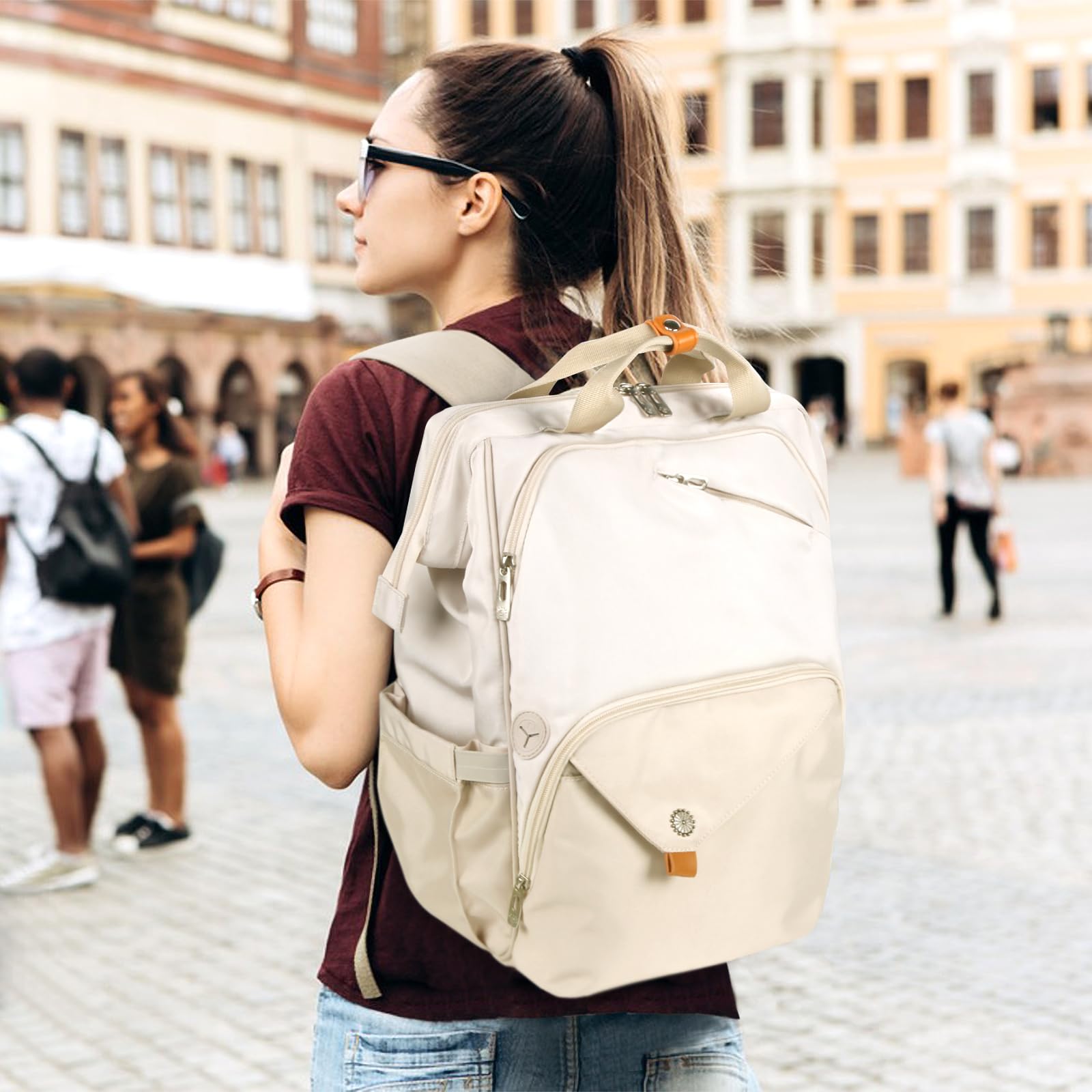 Foto 3 | Mochila Hap Tim Caqui para Portátil - Venta Internacional