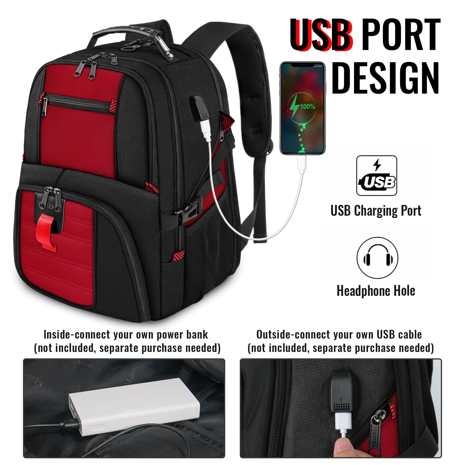 Foto 4 pulgar | Mochila de Viaje Yorepek - Venta Internacional