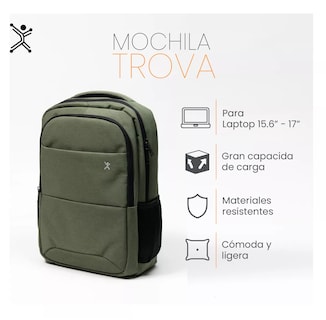 Foto 5 | Mochila Para Laptop 15.6 - 17 Amplia Y Resistente Trova Perfect Choice, Verde
