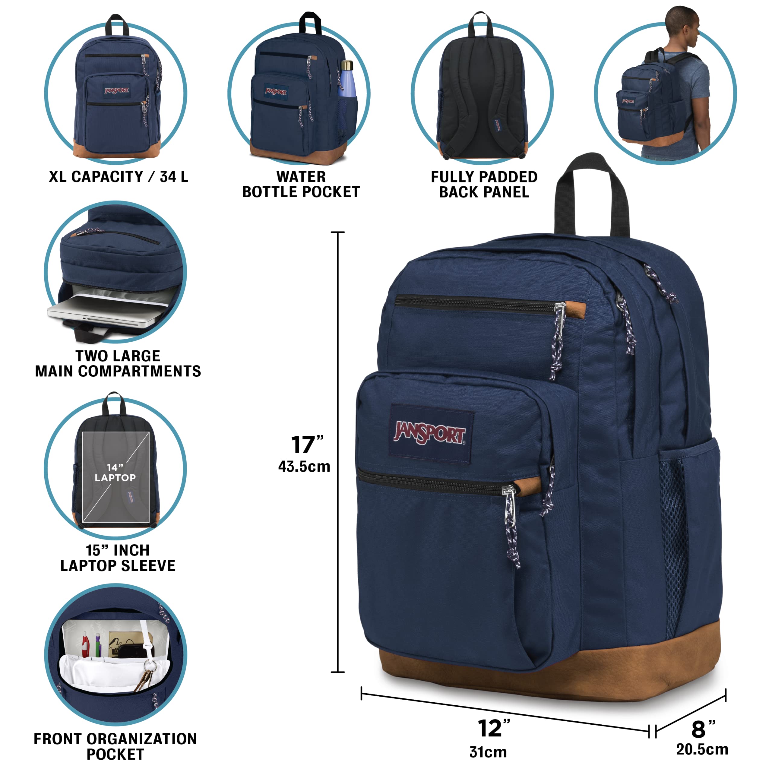 Foto 4 pulgar | Mochila Jansport Cool Con Funda Para Portátil De 15 Pulgadas Morado - Venta Internacional