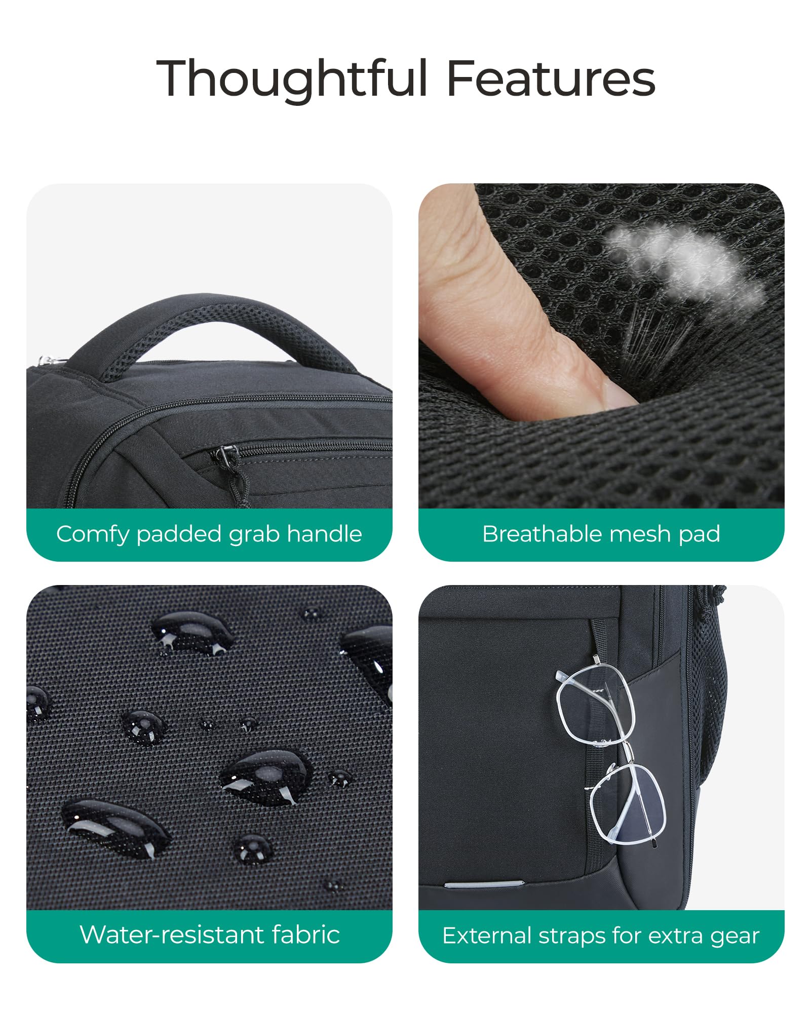 Foto 8 pulgar | Mochila Rodante Bagsmart 40 L Gris para Portátil de Viaje de 17 Pulgadas - Venta Internacional