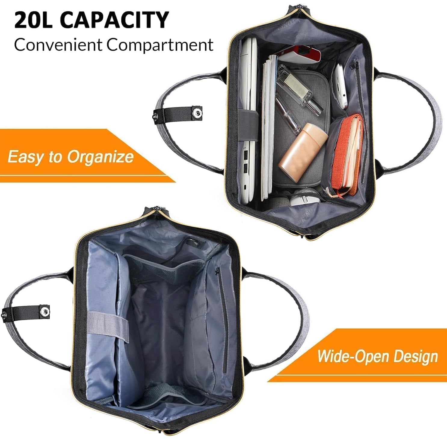 Foto 4 pulgar | Mochila Ytonet Para Portátil De Mujer De 15.6 Pulgadas, Abierta, Gris - Venta Internacional.