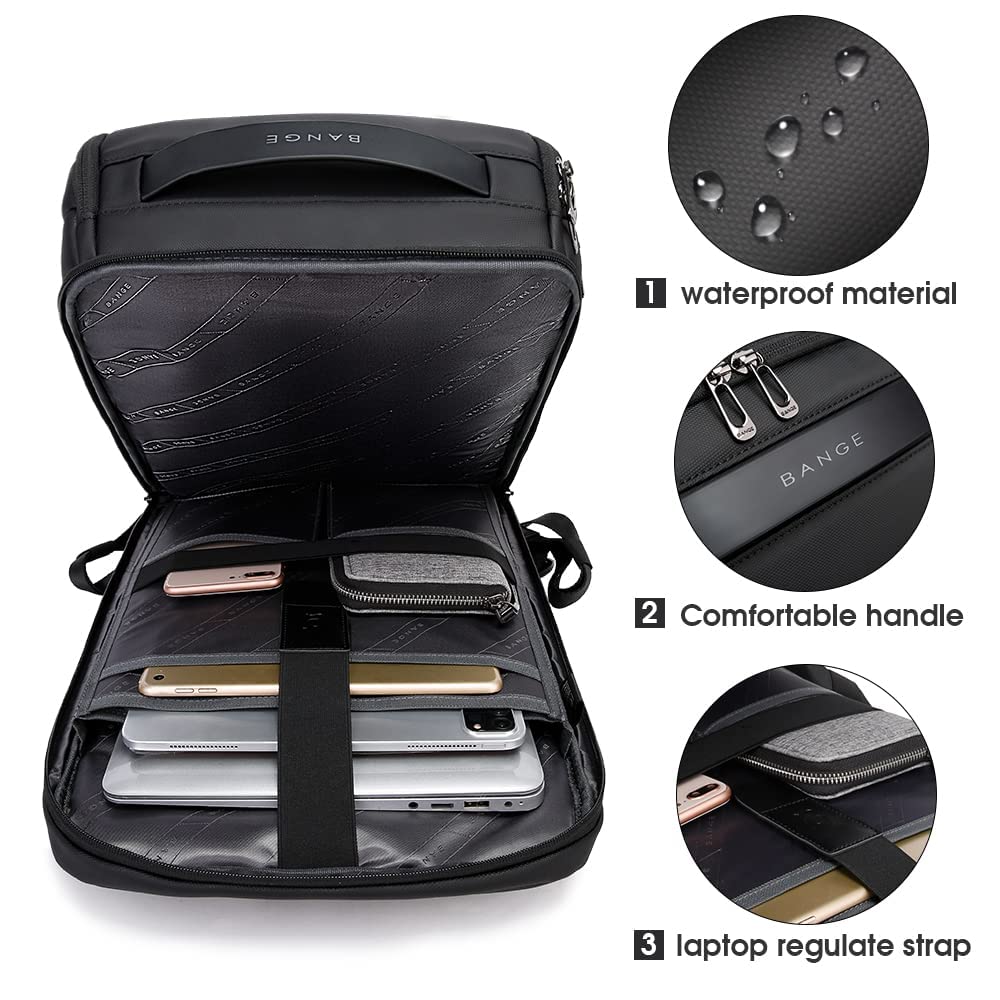 Foto 4 pulgar | Mochila Bange Business Smart Impermeable Para Portátil De 15,6 Pulgadas - Venta Internacional.