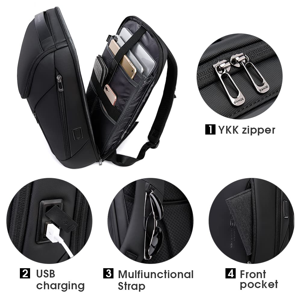 Foto 5 pulgar | Mochila Bange Business Smart Impermeable Para Portátil De 15,6 Pulgadas - Venta Internacional.