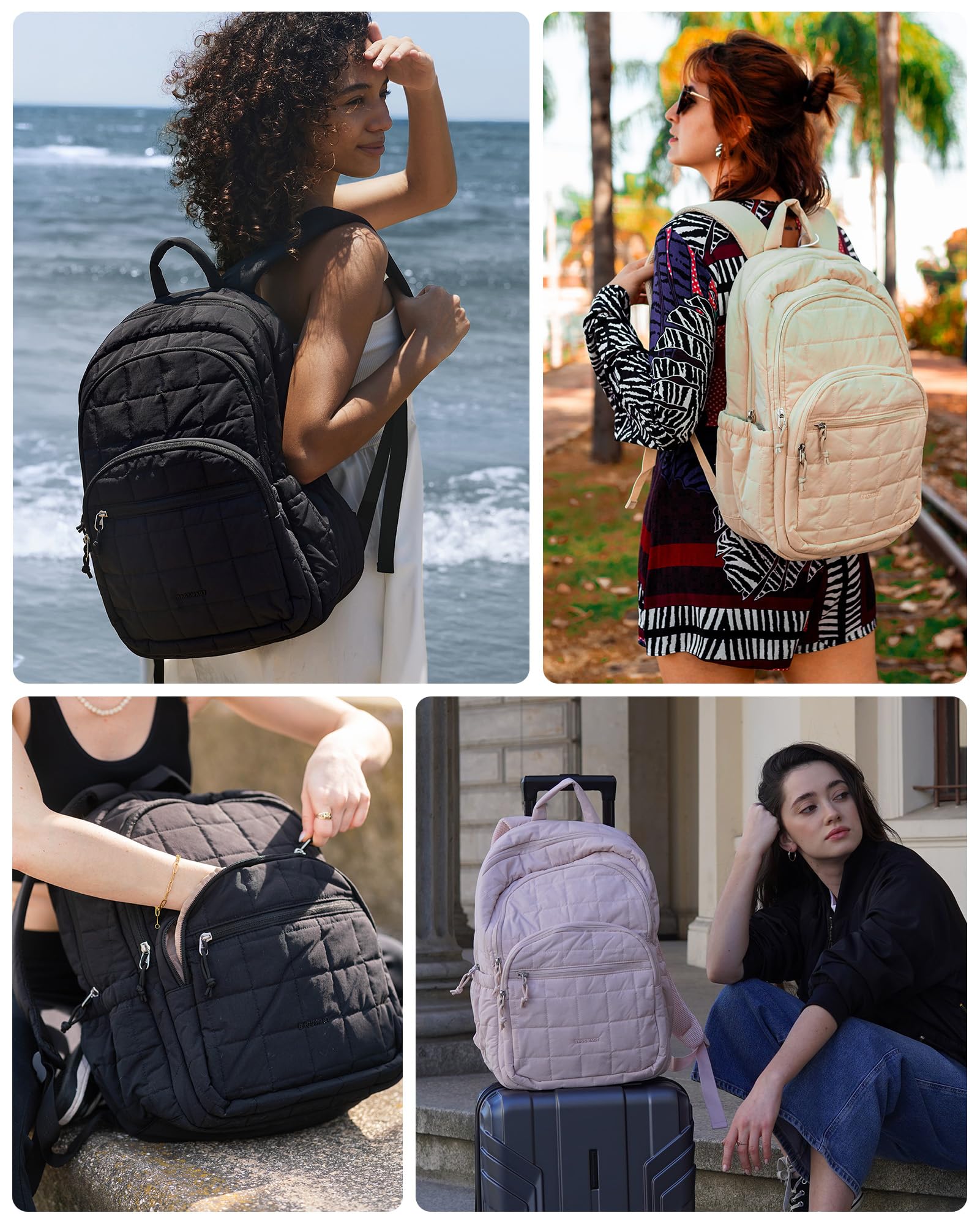 Foto 7 pulgar | Mochila Bagsmart College Laptop 15.6 Pulgadas Resistente Al Agua Negra - Venta Internacional.