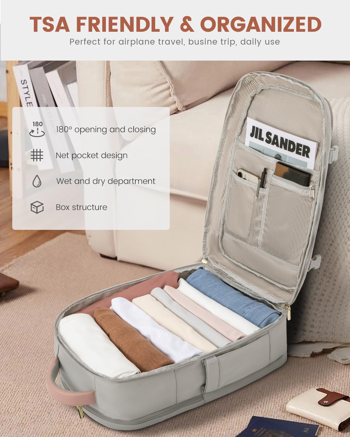 Foto 7 | Mochila De Viaje Lovevook De 40 Litros Para Mujer Con Compartimento Para Portátil De 17 Pulgadas - Venta Internacional.