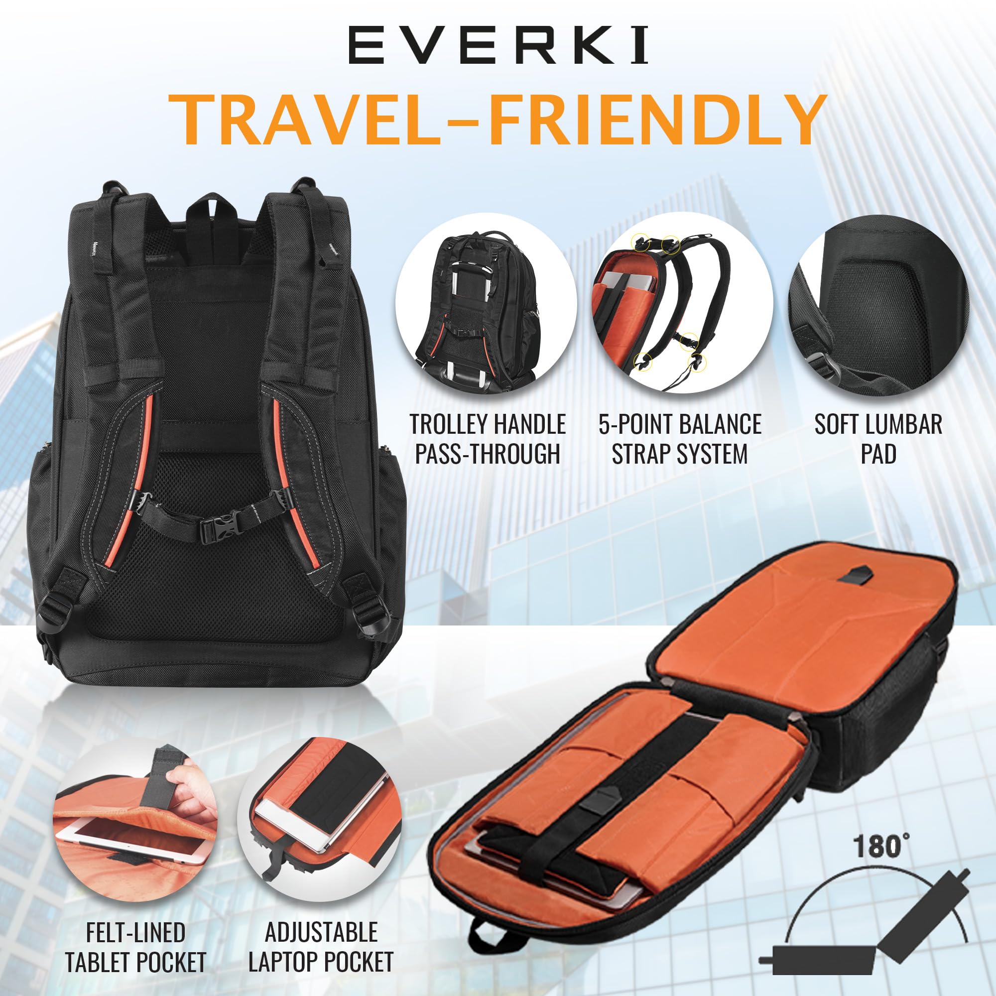 Foto 5 pulgar | Mochila Everki Atlas Business Laptop 32l Ekp121 Negra - Venta Internacional.