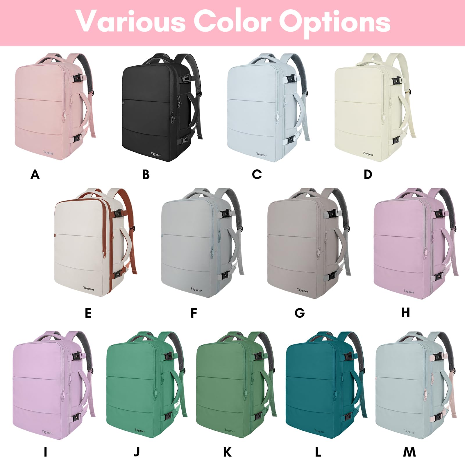 Foto 3 | Mochila De Viaje Taygeer Para Mujer Con Compartimento Para Portátil De 17,3'' - Venta Internacional.