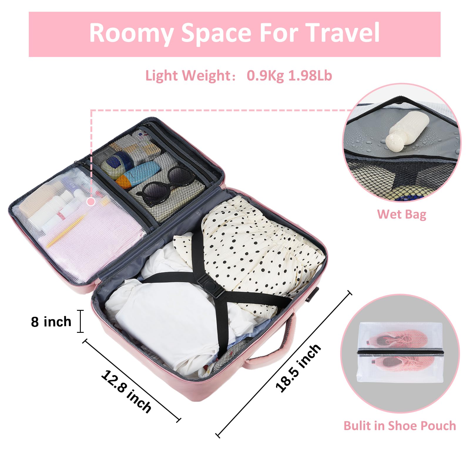 Foto 5 | Mochila De Viaje Taygeer Para Mujer Con Compartimento Para Portátil De 17,3'' - Venta Internacional.