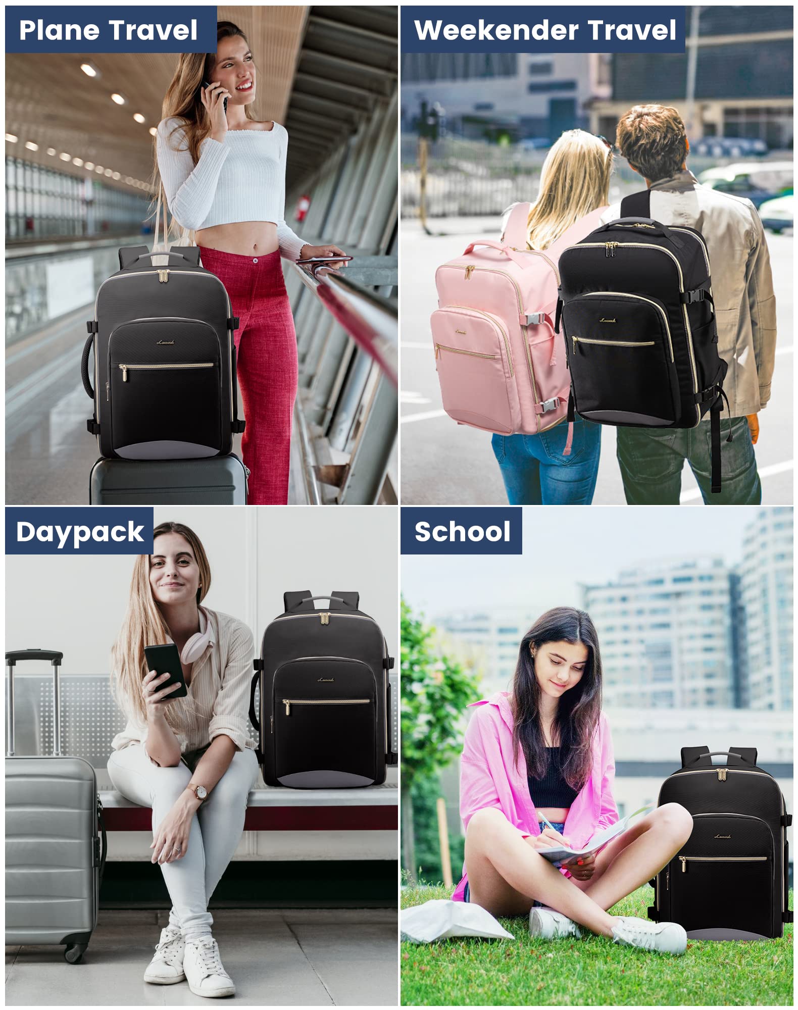 Foto 8 pulgar | Mochila De Viaje Lovevook 40l Para Mujer Y Hombre Impermeable 40l - Venta Internacional.