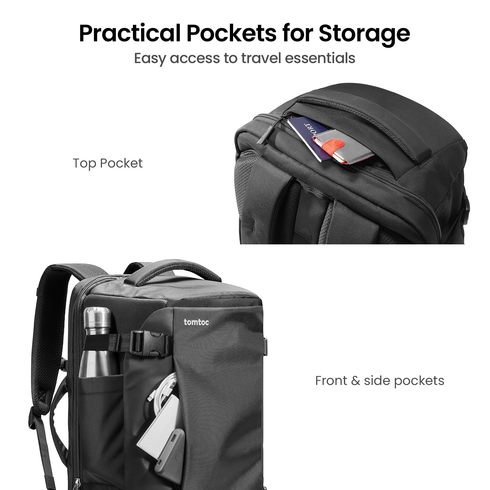 Foto 6 pulgar | Mochila Tomtoc Travel De 40 Litros Con Compartimento Para Portátil De 17,3 Pulgadas - Venta Internacional.