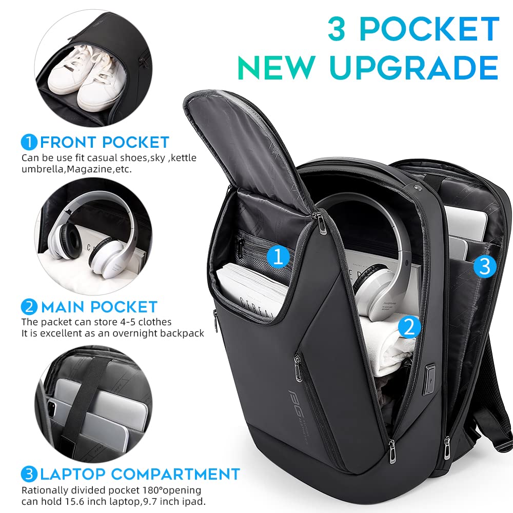 Foto 3 pulgar | Mochila Bange Business Smart Impermeable Para Portátil De 15,6 Pulgadas - Venta Internacional.