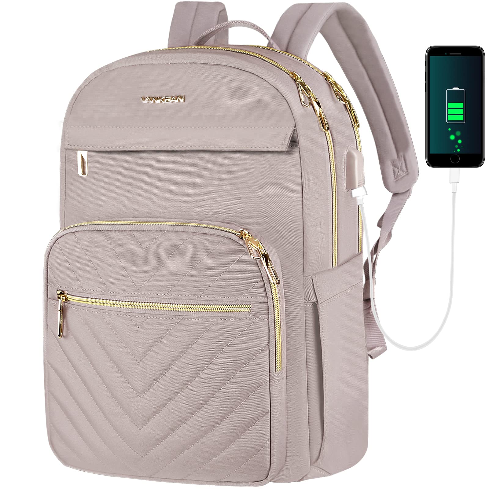 Mochila para Portátil Vankean 15.6'' Impermeable Rosa - Venta Internacional