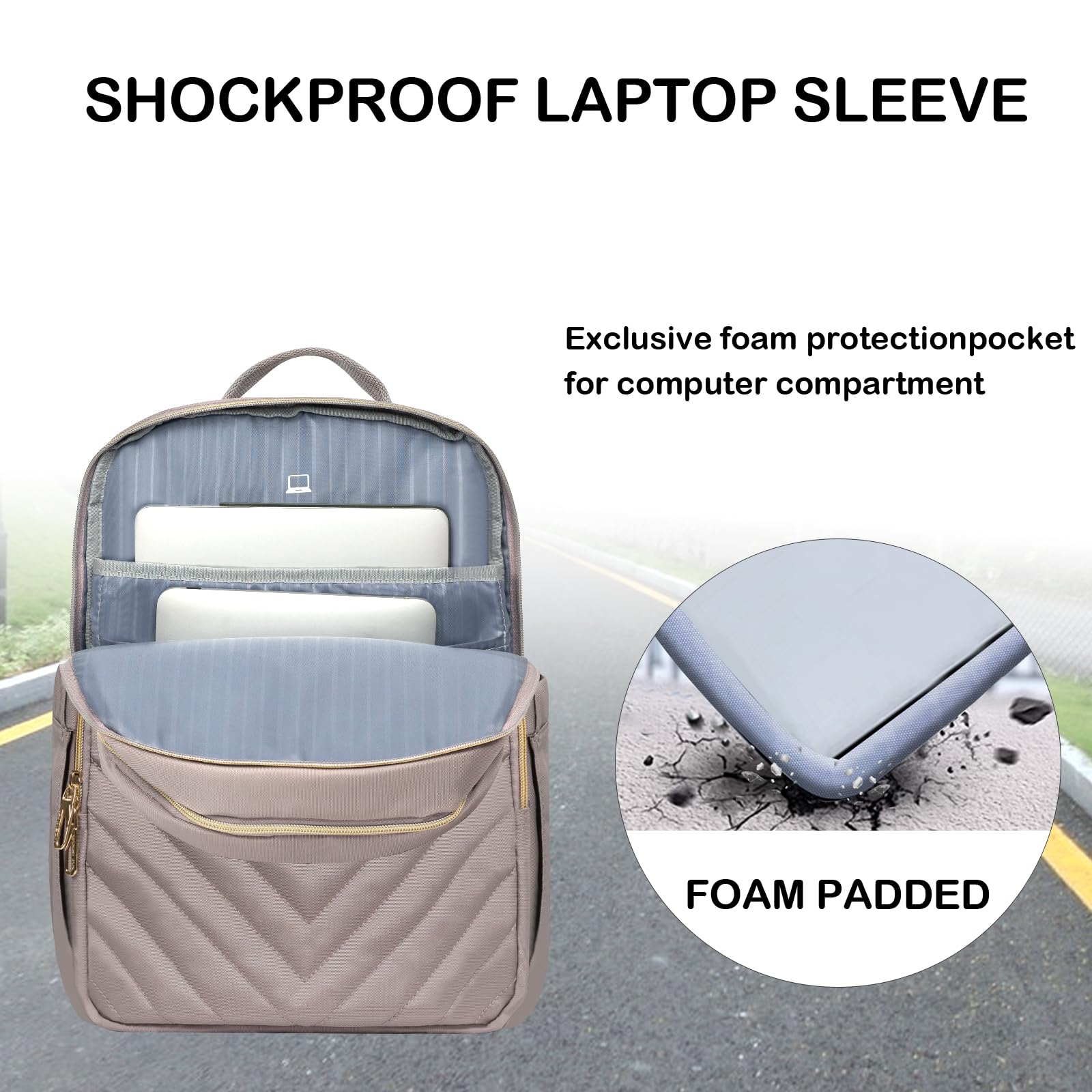 Foto 4 | Mochila para Portátil Vankean 15.6'' Impermeable Rosa - Venta Internacional