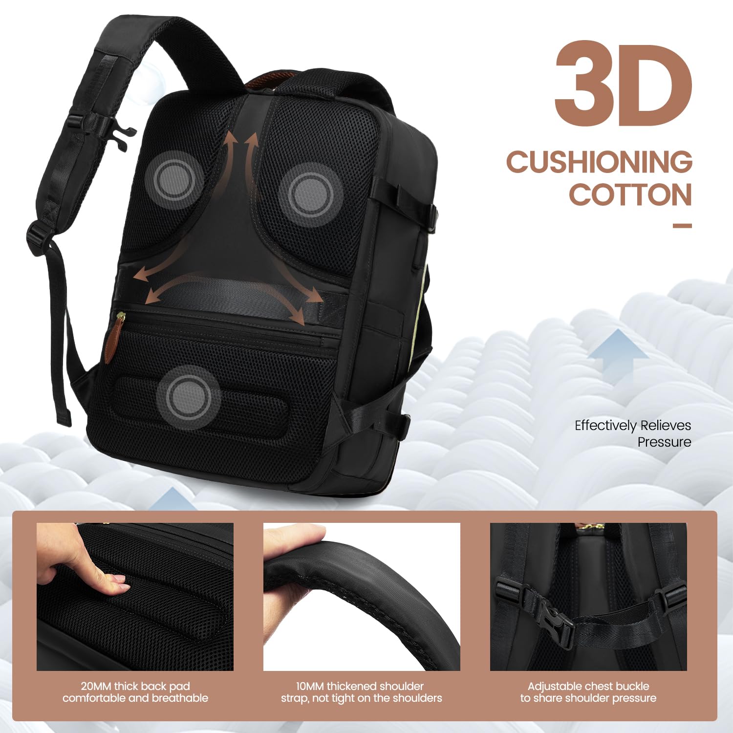 Foto 5 pulgar | Mochila De Viaje Lovevook De 40 Litros Para Mujer Con Cubos De Embalaje De 17 Pulgadas - Venta Internacional.