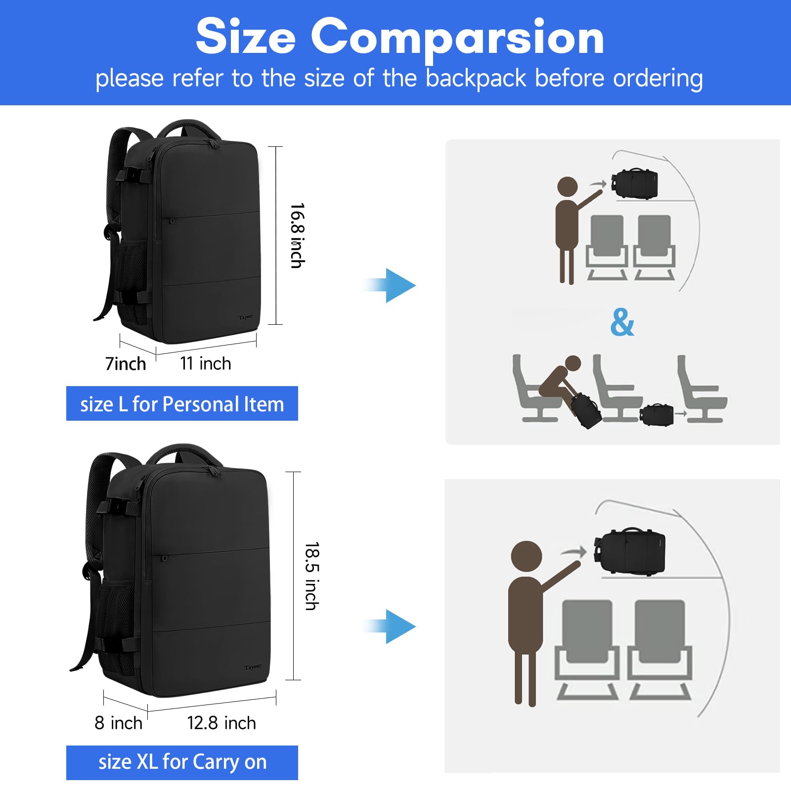 Foto 8 pulgar | Mochila De Viaje Taygeer Para Hombre Y Mujer Con Puerto Usb De 17,3 Pulgadas - Venta Internacional.