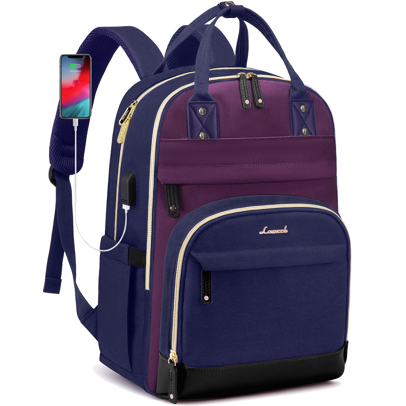 Foto 2 pulgar | Mochila Lovevook Para Portátil De Mujer, 15.6 Pulgadas, Impermeable, Color Morado - Venta Internacional.