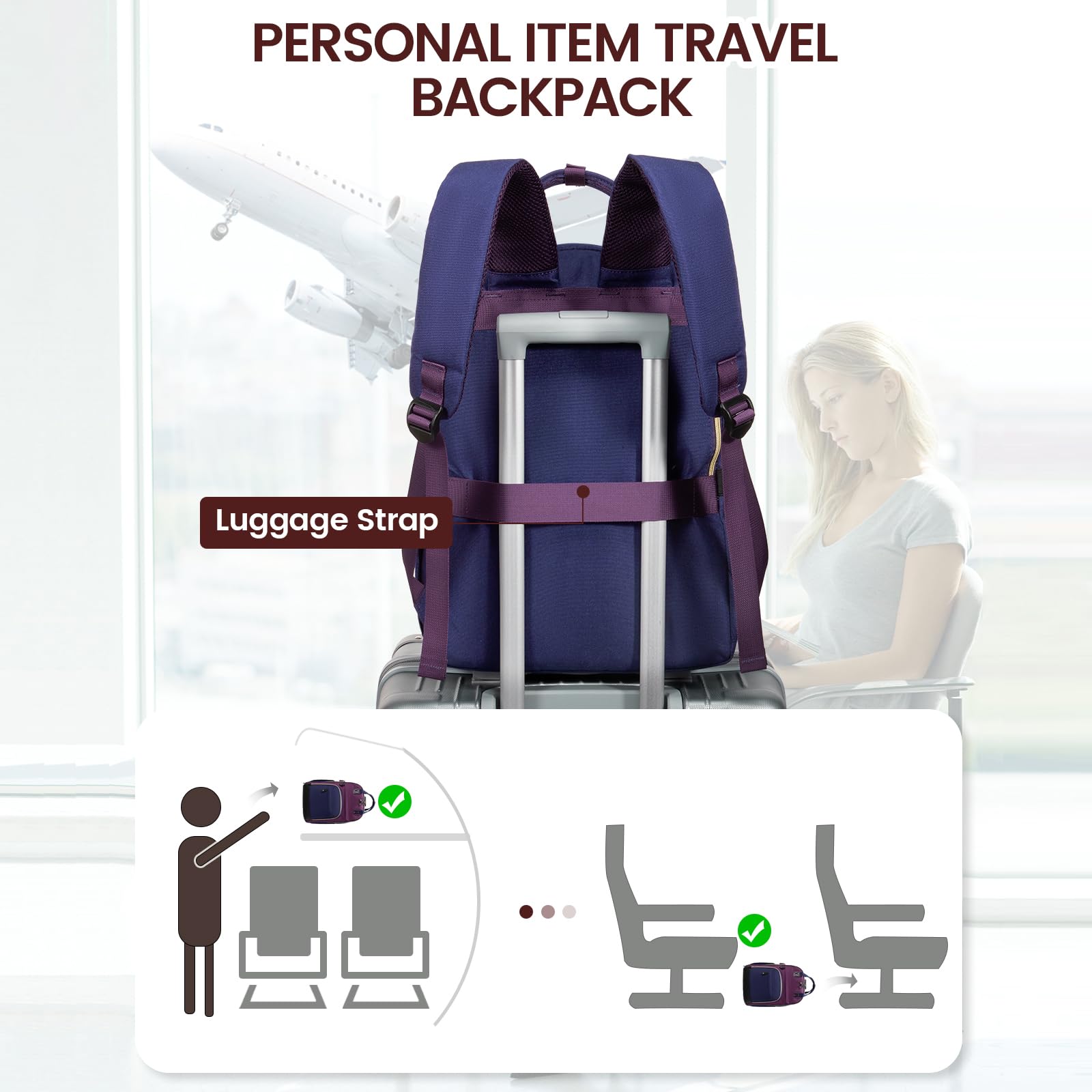 Foto 8 pulgar | Mochila Lovevook Para Portátil De Mujer, 15.6 Pulgadas, Impermeable, Color Morado - Venta Internacional.