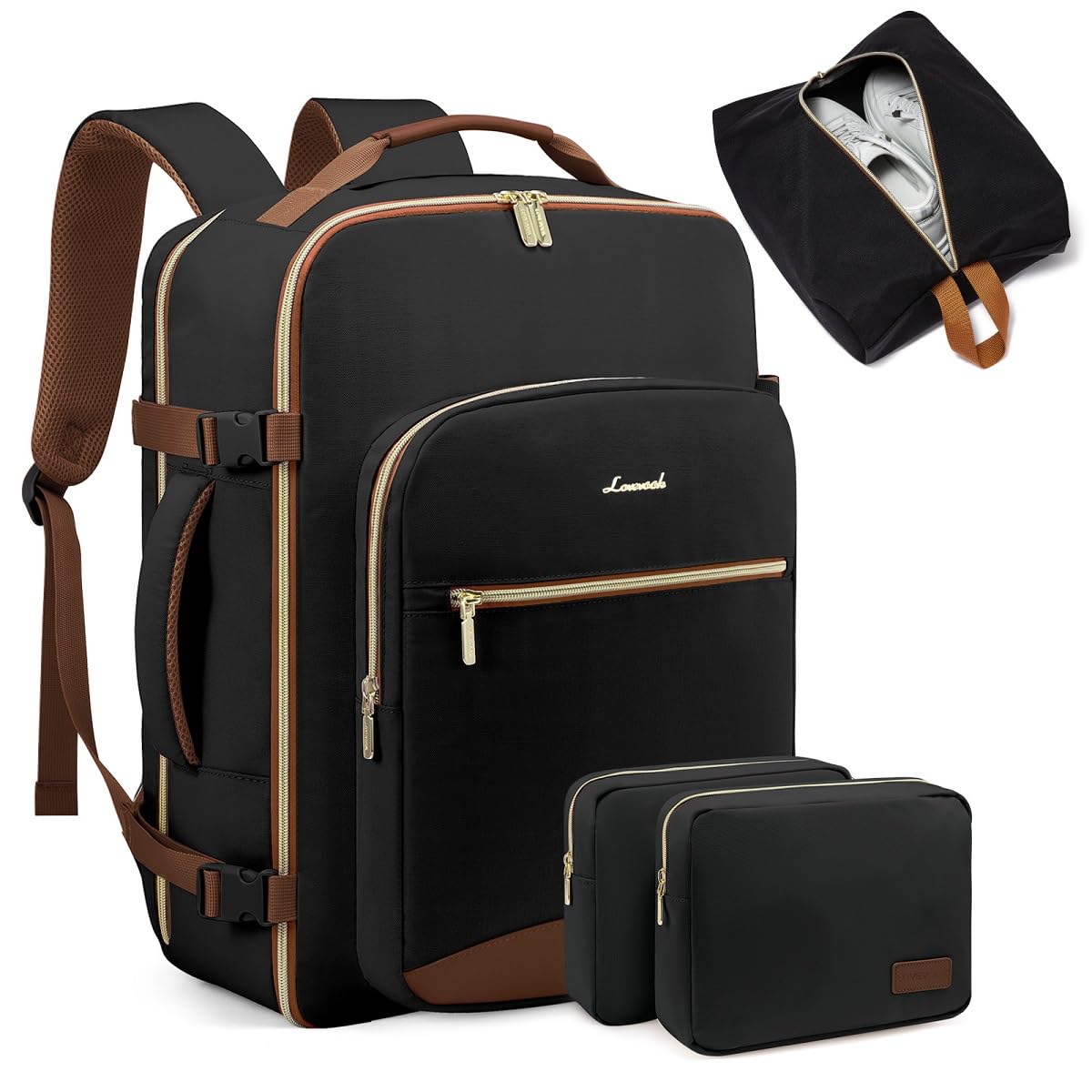 Mochila De Viaje Lovevook 40l Para Ordenador Portátil De 17 Pulgadas Para Mujer Y Hombre, Color Negro - Venta Inter