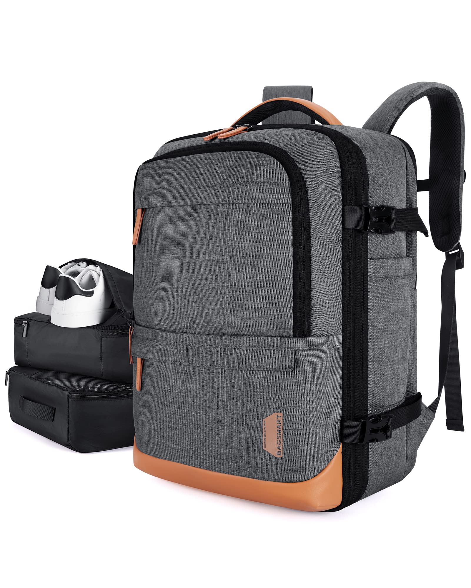 Foto 2 pulgar | Mochila De Viaje Bagsmart Compression 40 L Con Cubos De Embalaje Gris - Venta Internacional.