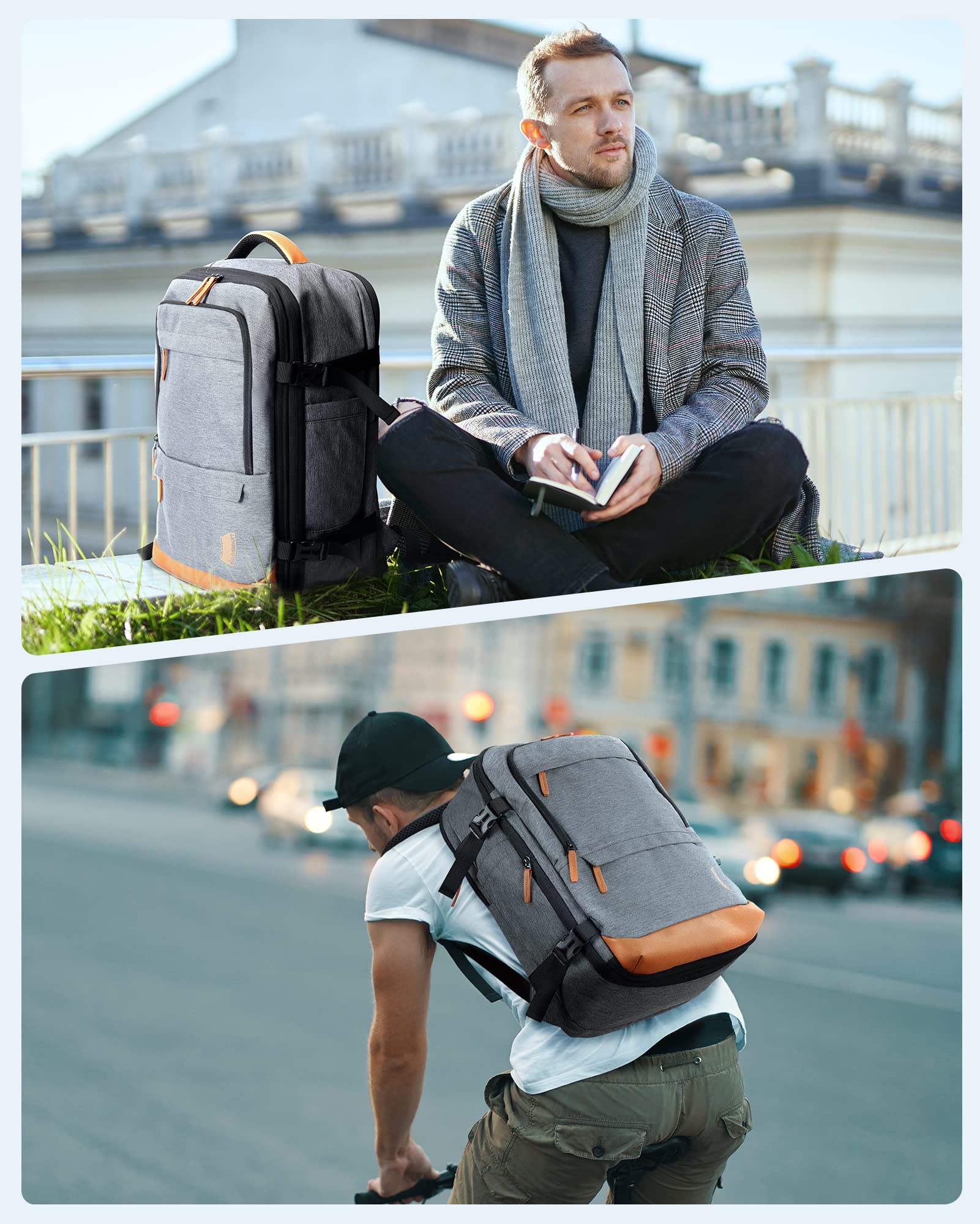 Foto 8 pulgar | Mochila De Viaje Bagsmart Compression 40 L Con Cubos De Embalaje Gris - Venta Internacional.