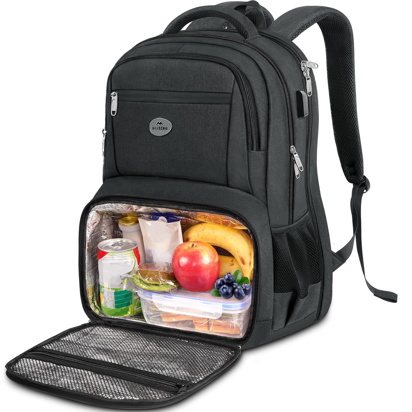 Foto 1 | Mochila Matein Para Portátil De 17 Pulgadas Con Fiambrera, Puerto Usb, Resistente Al Agua - Venta Internacional.