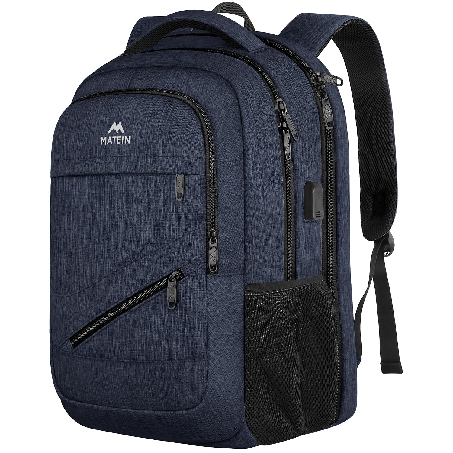 Foto 2 pulgar | Mochila Para Portátil Matein De 17 Pulgadas Con Puerto De Carga Usb - Azul - Venta Internacional.
