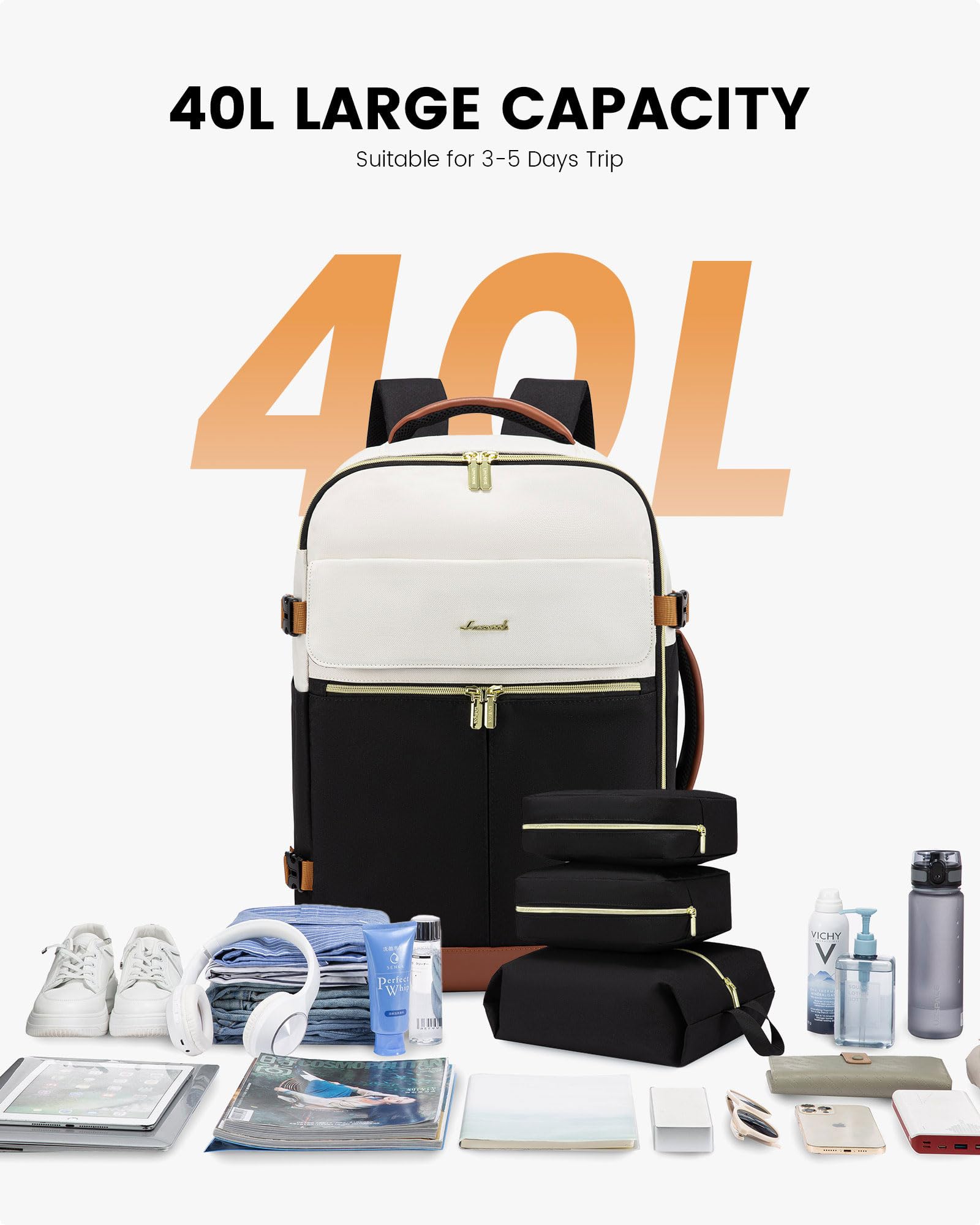 Foto 5 pulgar | Mochila De Viaje Lovevook Tsa Carry On De 40 Litros Para Mujer De 17 Pulgadas - Venta Internacional.