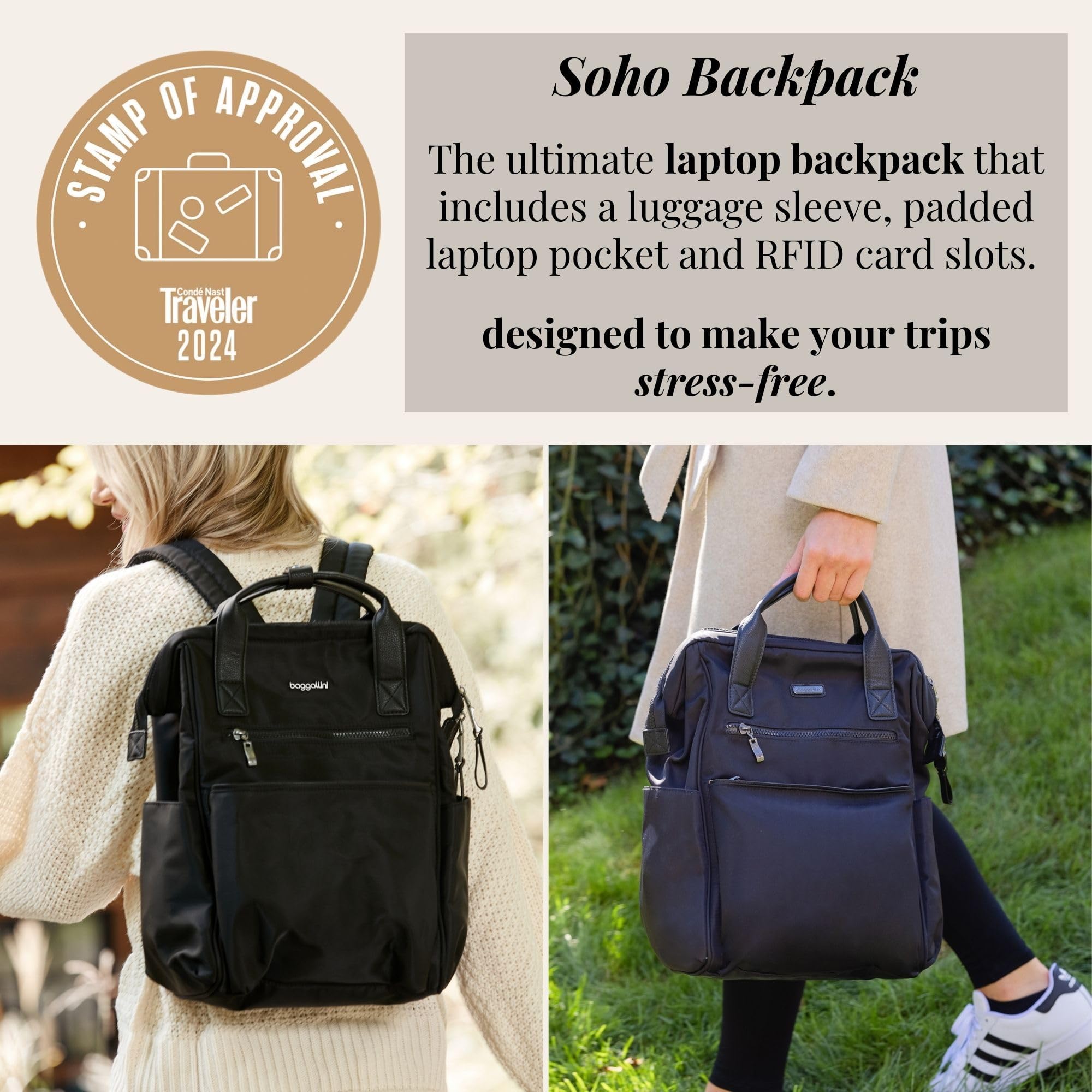 Foto 3 pulgar | Mochila Baggallini Soho Travel Laptop Ligera Negra - Venta Internacional.