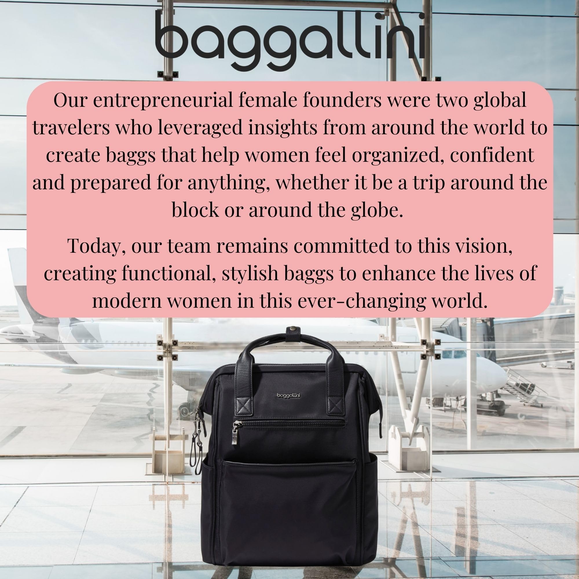 Foto 7 | Mochila Baggallini Soho Travel Laptop Ligera Negra - Venta Internacional.